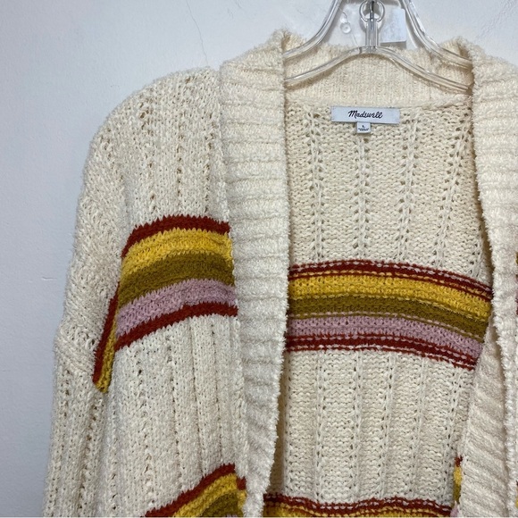 Madewell Striped Diaz Open Cardigan Large - Picture 3 of 7